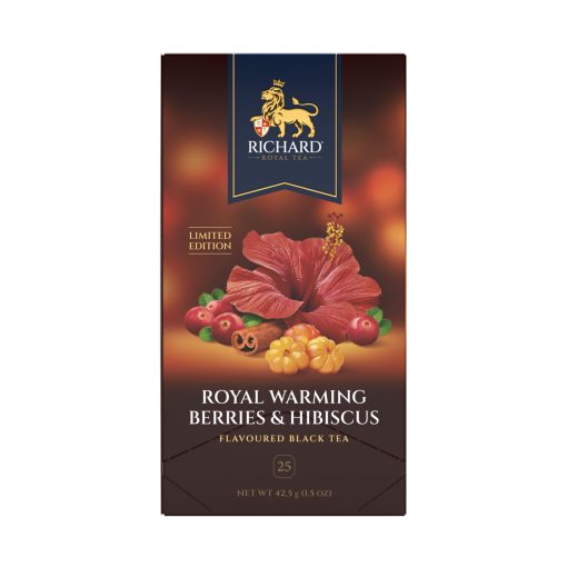 Richard Royal Melengető Bogyók & Hibiszkusz ízesített fekete tea, 25 filter