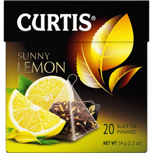 Curtis Napfényes Citrom, ízesített fekete tea piramis-filterben, 20x1,7gr