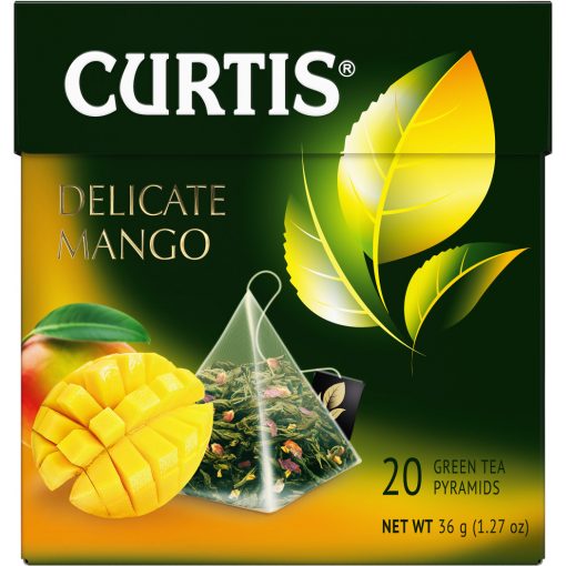 Curtis Lágy Mango, ízesített zöld tea piramis-filterben, 20x1,8gr