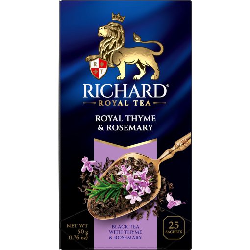 Richard Royal Kakukkfű&Rozmaring ízesített fekete tea, filteres, 25x2g