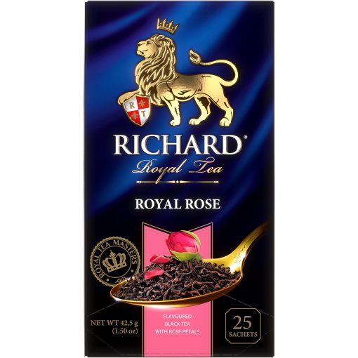 Richard Royal Rose, ízesített fekete tea, filteres, 25x1,7g