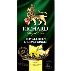   Richard Royal Citrom&Gyömbér ízesített zöld tea, filteres, 37,5g