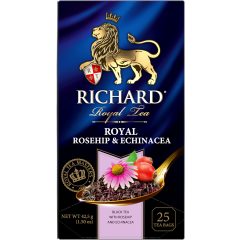   Richard Royal Csipkebogyó&Echinacea, ízesített fekete tea, filteres, 42,5g