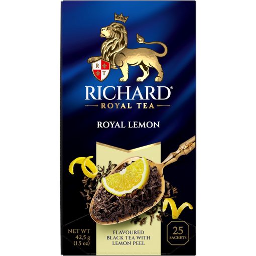 Richard Royal Citrom, ízesített fekete tea, filteres, 45g