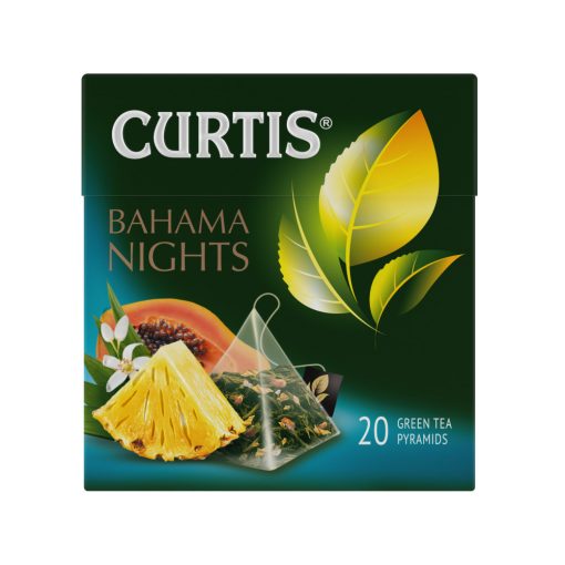 Curtis Bahama-Éjszakák, ízesített zöld tea piramis filterben, 18x1,7gr