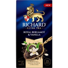   Richard Royal Bergamott & Vanília ízesített fekete tea, 25 filter