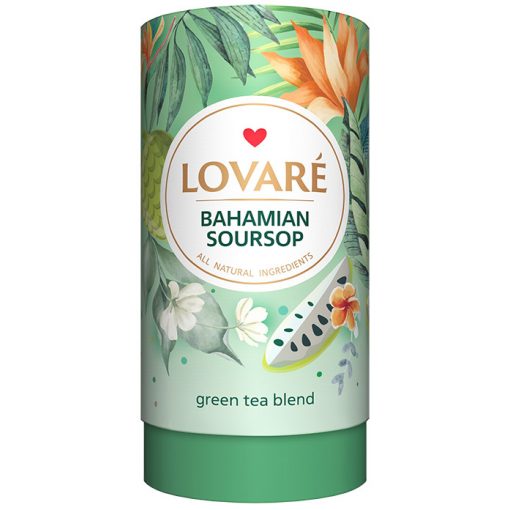 Lovaré Szálas Ízesített Prémium Tea , Bahamian Soursop (Zöld tea) 80g + 15 teafilter tasak