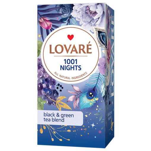 Lovaré Prémium Ízesített Tea Filteres, 1001 Nights ( Fekete és Zöld tea keveréke) 20 filter