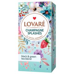   Lovaré Prémium Ízesített Tea Filteres, Champagne Splashes (Fekete és Zöld tea keverék) 20 filter