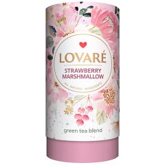   Lovaré Szálas Ízesített Prémium Tea , Strawberry Marshmallow (Zöld tea) 80g + 15 teafilter tasak