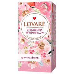   Lovaré Prémium Ízesített Tea Filteres, Strawberry Marshmallow (Zöld tea) 20 filter