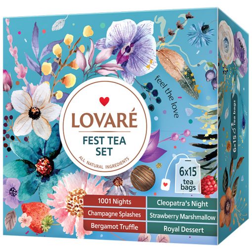 Lovaré Filteres Tea Válogatás, Fest Tea Set, 90 filteres