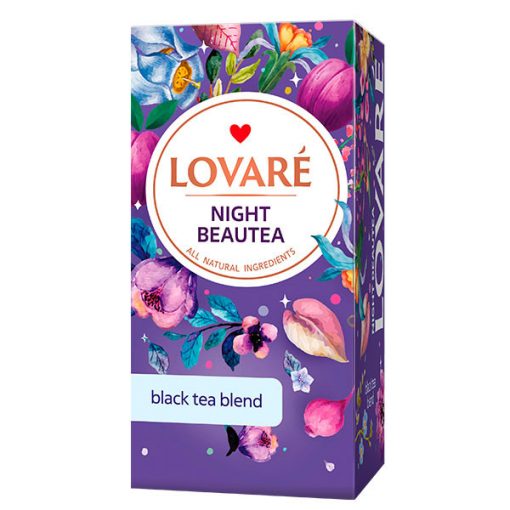 Lovaré Prémium Ízesített Tea Filteres, Night Beautea (Black tea) 24 filter