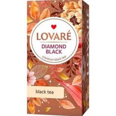   Lovaré Prémium Ízesített Tea Filteres, Diamond Black (Fekete tea) 24 filter